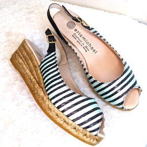 New - Handmade in Spain Espadrilles w Real Leather Uppers by Eric Michael